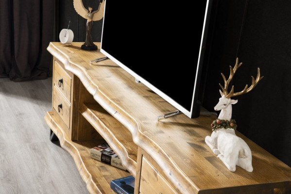 Real Wood Wall unit Luxury in Brown with Coffee table on wheels Rustic Wardrobe