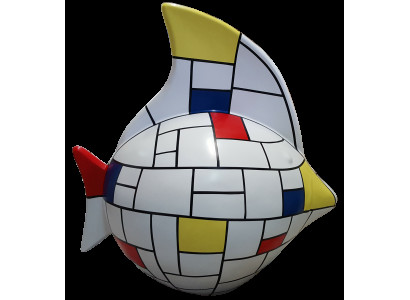 Sculpture Abstract Design Statue Colorful Figures Hand Painted Decoration Fish new