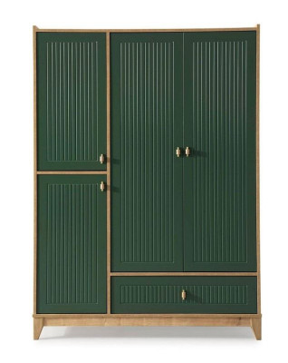 Luxurious green wardrobe wooden furniture for childrens room novelty