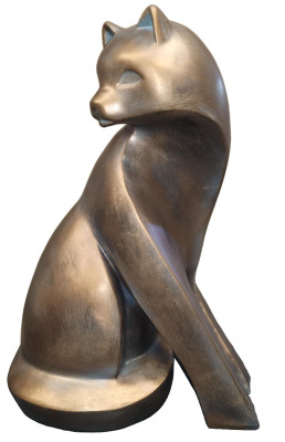 Design figure statues sculpture designer golden colorful sculptures cat 60 cm new