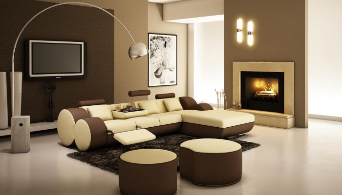Leather sofa Couch Living landscape L-shape Design Modern Sofa 3085