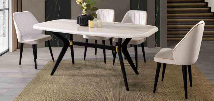 Dining room Set Suite Seat Upholstery Furniture Dining set Dining table 5pcs.