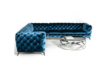 Velvet Corner Luxury Chesterfield Sofa Upholstery Corner Couches Seat Couch Sofas