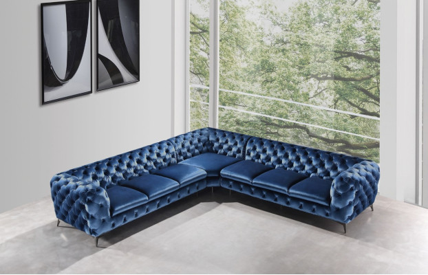 Velvet Corner Luxury Chesterfield Sofa Upholstery Corner Couches Seat Couch Sofas