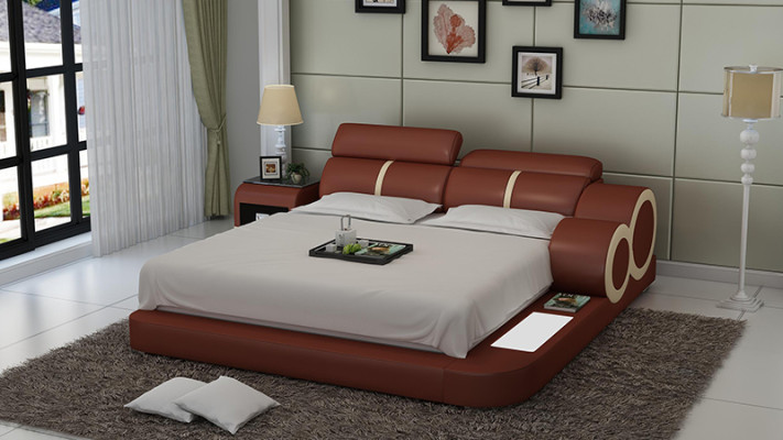 Upholstery Design Luxury Bed Beds Leather Bedroom 140/160/180 LB8816