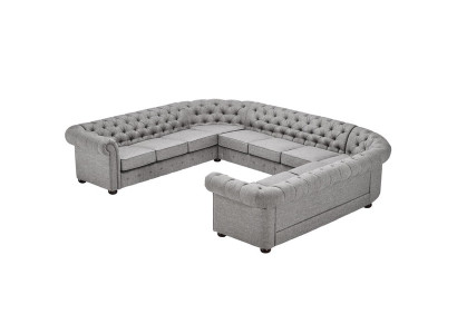Chesterfield Couch Sofa Upholstery Living landscape U-shape Suite Corner sofa