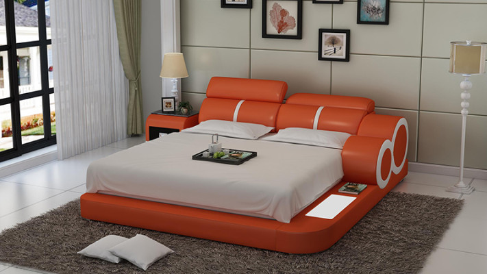 Upholstery Design Luxury Bed Beds Leather Bedroom 140/160/180 LB8816