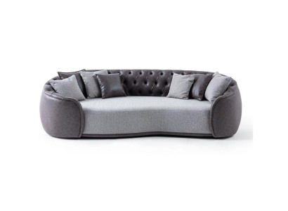 Timeless elegance Chesterfield three-seater sofa 3 seater gray fabric sofa fabric upholstered sofa