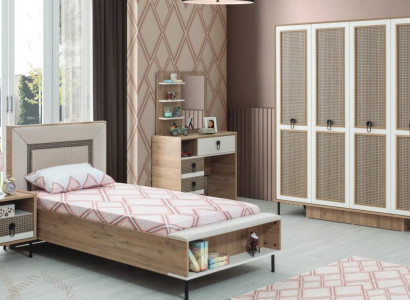 Bedroom Sets Youth Bed Childrens bed Brown Wood Set 5-piece Bed Modern
