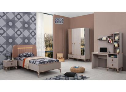 Complete e Kinderfurniture Girls Bed Wood Set 4-piece Childrens room Beige