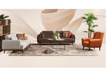 Couch Set Upholstered Sofa Multicolored Three Seater Armchair Sofa Fabric Set 3+3+1