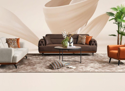 Couch Set Upholstered Sofa Multicolored Three Seater Armchair Sofa Fabric Set 3+3+1