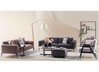 Couch set three-seater armchair sofa fabric 4-piece fabric sofa multicolored 3+3+1+1