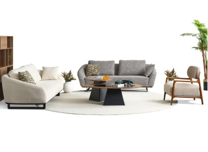 Couch Set Three Seater Armchair Sofa Fabric Beige Fabric Sofa Set Gray 3+3+1