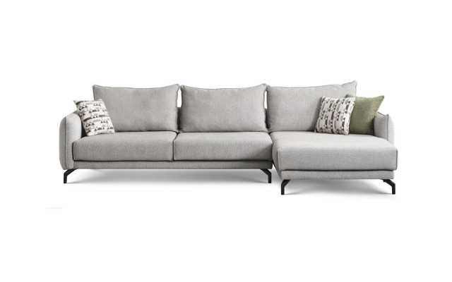 Couch L-shape Corner sofa Living landscape Large sofa Gray Modern upholstered sofa