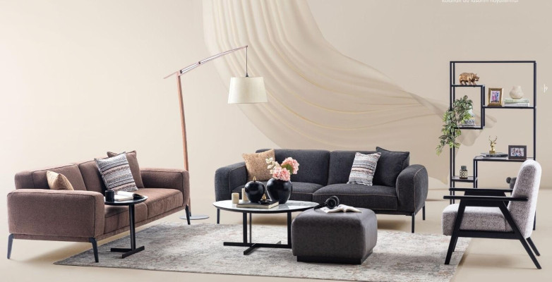 Couch Set Three Seater Armchair Sofa Fabric Multicolored Fabric Sofa Set 3+3+1