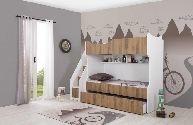 Childrens bed Bunk bed Bed Kinderfurniture White Suite Modern Children