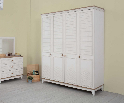 Wardrobe Wardrobe Children's Wardrobe Wooden Cabinet Wood White Modern
