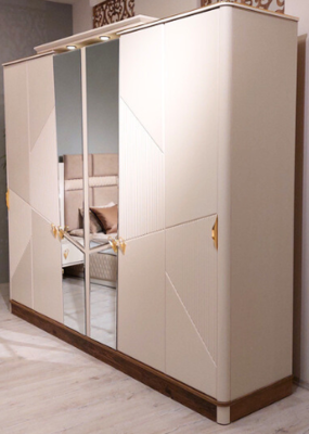 Set Bedroom Bed Luxury Wardrobe 2xNight Tables Design Dressing table