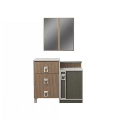 Bedroom Chest of drawers Suite with Mirror Wood Brown Set Console table
