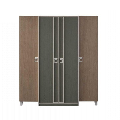 Modern Complete e Kinderfurniture Childrens bed Gray Wood Set 5-piece Bedside table