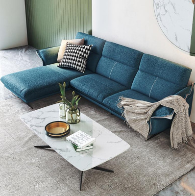 Fabric L-shape Couch Living landscape Corner sofa Suite Modern Design Blue's Sofa new