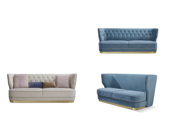 Design Luxury Couch 3 Seater Upholstery Sofa - Italian Style Living room Furniture