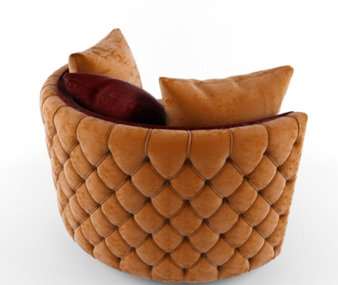 Round Armchair Chesterfield Club Round Sofa Couch Round Relax Chairs Upholstery Chair
