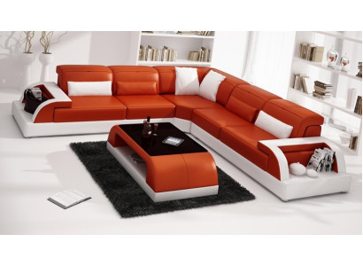 Corner sofa Sofa Couch Upholstery Living landscape Leather Corner Sofas Suite L-shape new