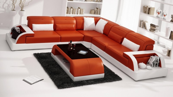 Leather Modern Couch Living landscape Leather sofa Sofa set Sofa L-shape Coffee table