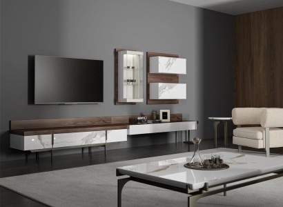 Wall unit tv stand sideboard wall cabinet modern living room hanging display case wood