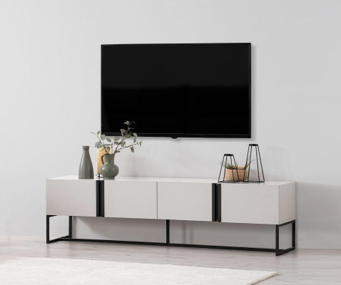Sideboard TV stand Wardrobe TV cabinet Lowboard Living room White Wood Modern