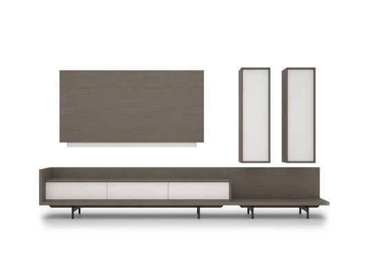 Wall unit TV lowboard TV Frame Furnishings 2x wall cabinet Design Modern Suite
