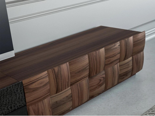Living room Complete 4-piece TV lowboard Wall unit Wooden furniture Wall shelf Wall cabinet