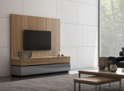 Wall unit TV Wall Wood Style Modern Living room Furniture TV Lowboard new Furnishings