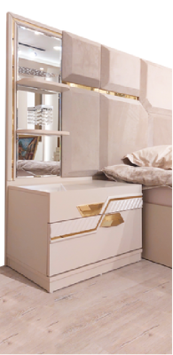Set Double bed Luxury 2x Bedside tables Bedroom Modern Designer Furniture