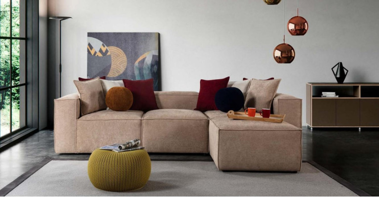 Beige Living room Luxury Corner sofa L-shape Sofa Upholstery Modern Couches new