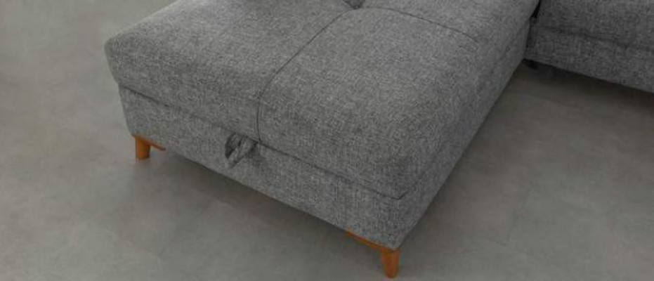 Gray L-shape Corner sofa Designer Living room Sofas Luxury Couches Wooden furniture
