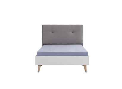 Childrens bed Bed 100 cm youth bed Wood Gray Childrens room Fabric Modern