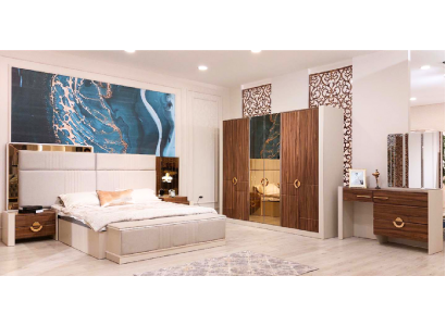 Bedroom Set Double bed 2x Bedside tables new Furnishings Designer Furniture