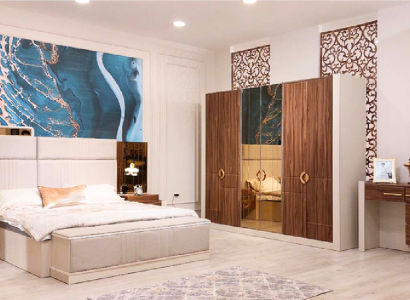 Bedroom Set Double bed 2x Bedside tables new Furnishings Designer Furniture