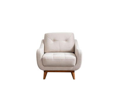 White Single Seater Living room Armchair Comfort abler Upholstery 1-Seater