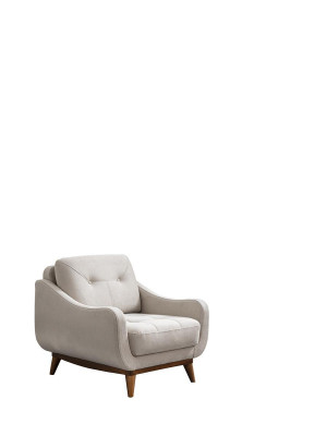 White Single Seater Living room Armchair Comfort abler Upholstery 1-Seater
