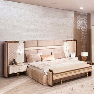 Bedroom Suite Luxury Design Bed 2xNightstands Modern Furnishings