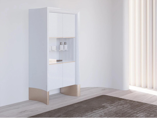 Design Dining room Complete 7-piece Dining table Modern Sideboard Wooden cabinet new Display case