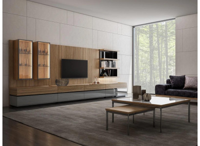 Modern Design Furnishings Wall unit Set TV lowboard wall shelves wooden furniture new