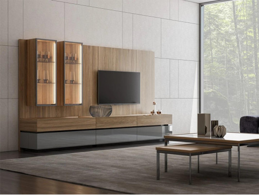 Luxury Complete Wall unit Brown Furniture Designer Set Furnishings TV Lowboard Modern