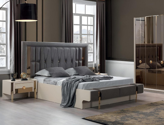 Luxury Bed Modern Design Bedroom Upholstery Furniture new Double Bed