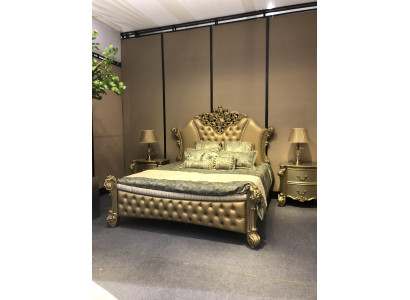 Bed Design Double bed Beds Luxury Classic Baroque Chesterfield 184x214cm new