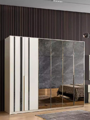 Bed 2x Bedside tables 6 pieces. Bedroom Wardrobe Design Modern Luxury